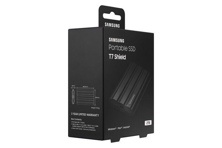 SSD Externo Samsung T7 Shield 2TB USB3.2 Gen2 Negro (1050/1000MB/s) image number 8