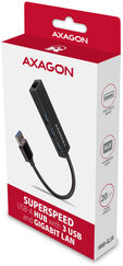 Multiport-Hub AXAGON HMA-GL3A USB 3.0 Typ A, Gbit-LAN, 3x USB-A, microSD image number null