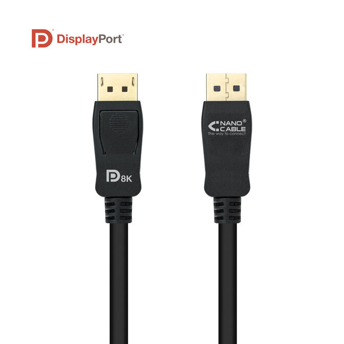 Cable DisplayPort 1.4 NanoCable DP M/M 0.5 M Certificado VESA image number 1