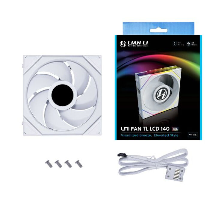 Ventilador Lian Li UNI FAN TL140 LCD RGB PWM Blanco 140mm image number 0
