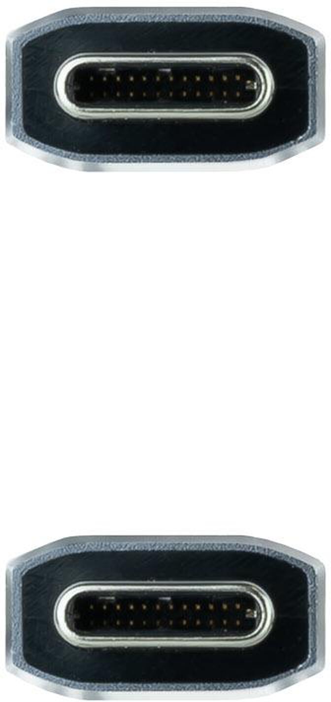 Cable USB 3.2 Gen2x2 Nanocable 20Gbps 5A/100W 4K/60HZ USB-C M/M 1 M Gris/Negro image number 2