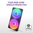 Ventilador NZXT F240 RGB Core Single-Frame Negras - Duplo Vent&iacute;lador 120mm (240mm) image number null