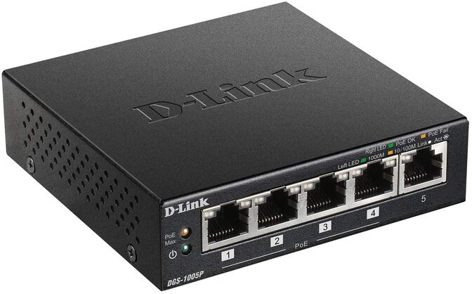 Switch D-Link DGS-1005P 5 Portas (4 x POE) + 60W Power Budget image number 1