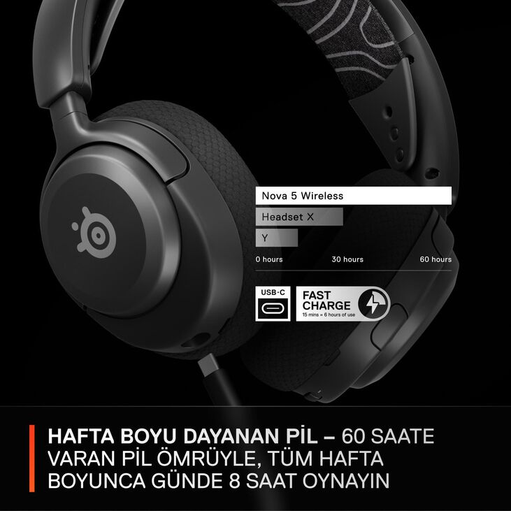 Auriculares SteelSeries Arctis Nova 5 Wireless/Bluetooth Negro image number 7