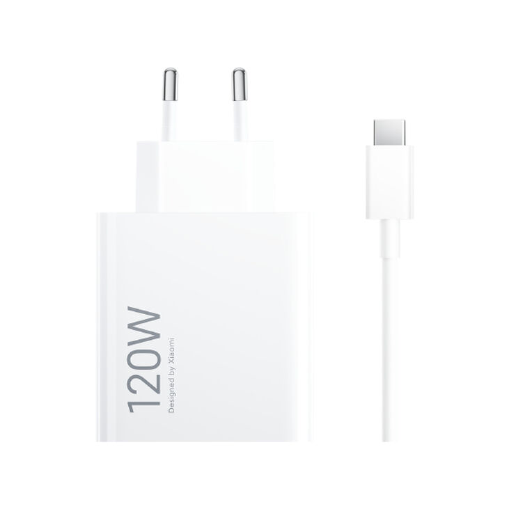 Cargador de carga Rápida Xiaomi 120W HyperCharge Combo USB Tipo-A Blanco + Cable USB-A a USB-C image number 0
