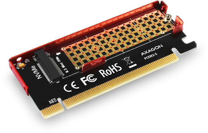 Adaptador AXAGON PCEM2-N PCIe-3.0-x16, 1x M.2/NVMe/SSD con disipador pasivo image number 1