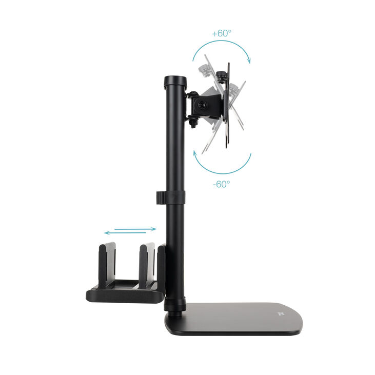 Soporte de Escritorio Tooq Inclinable y Giratorio 17" a 27" con Soporte para Mini PC Negro image number 2
