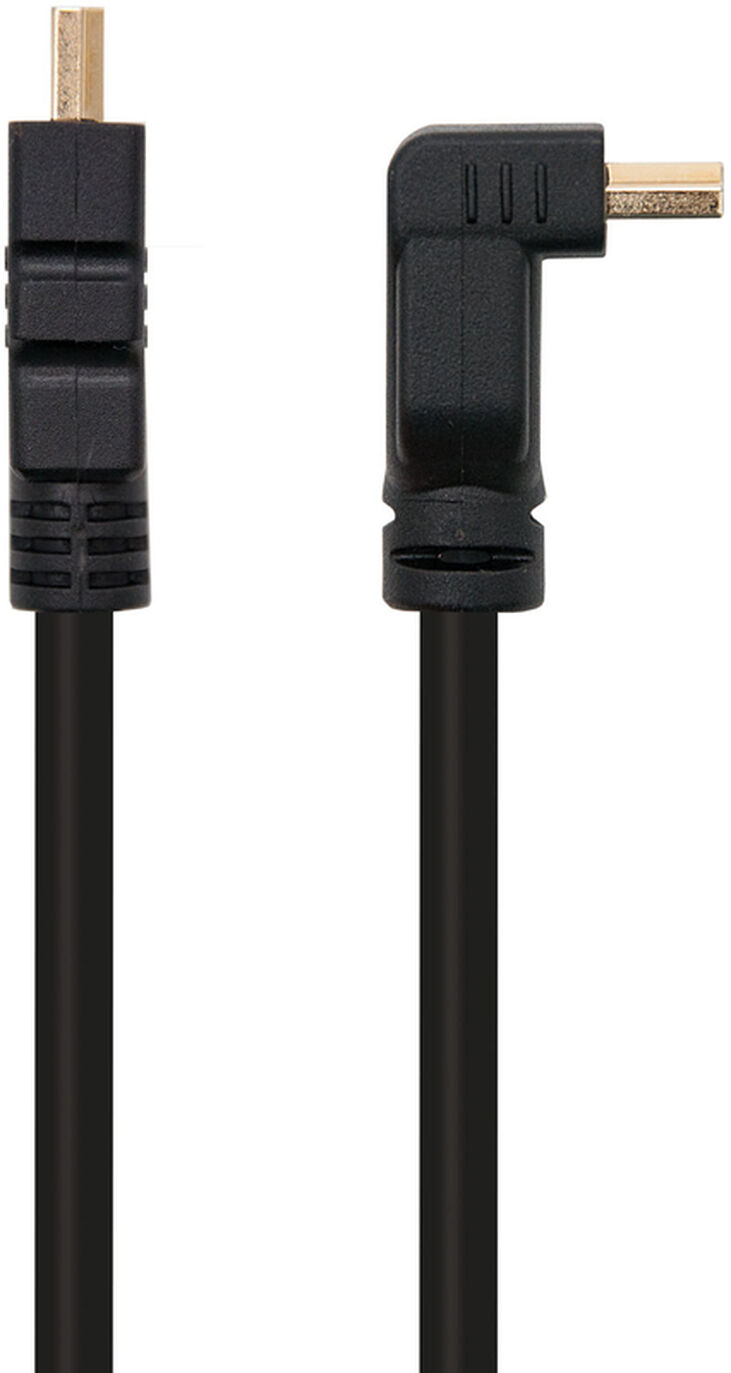 Cable HDMI HEC 90º USB-A M/M 1.8 M Negro image number 1