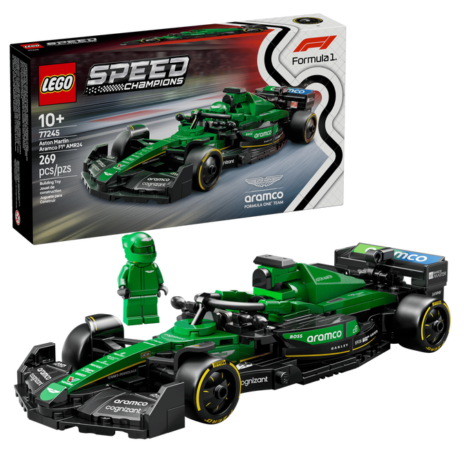 LEGO Speed Champions: Coche de Carreras Aston Martin Aramco F1 AMR24, 269 Piezas (77245) image number 0