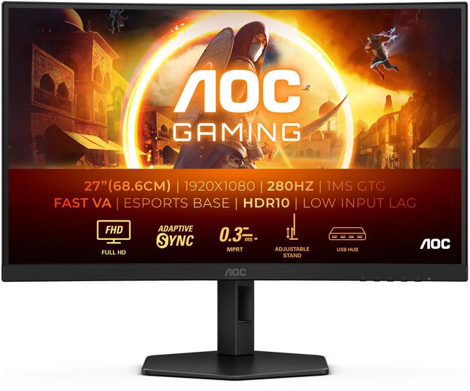 Monitor Curvo AOC Gaming 27" C27G4ZXU IPS FHD 280Hz 0.3ms image number 0