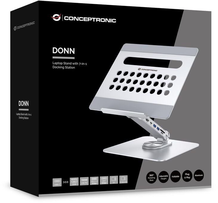 Base Conceptronic 7-in-1 para Portátil USB 3.2 Gen 1 Docking Sation image number 6