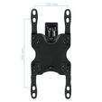Soporte de Pared Tooq Tilt e GiRat&oacute;nrio 3 Pivots 13" a 42" Max. 20Kg Negro image number null