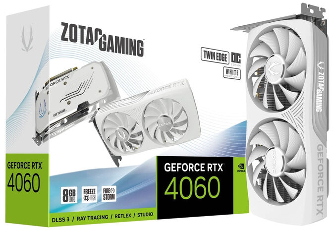 Tarjeta Gr&aacute;fica ZOTAC GeForce&reg; RTX 4060 Twin Edge White Edition 8GD6 DLSS3 image number 0
