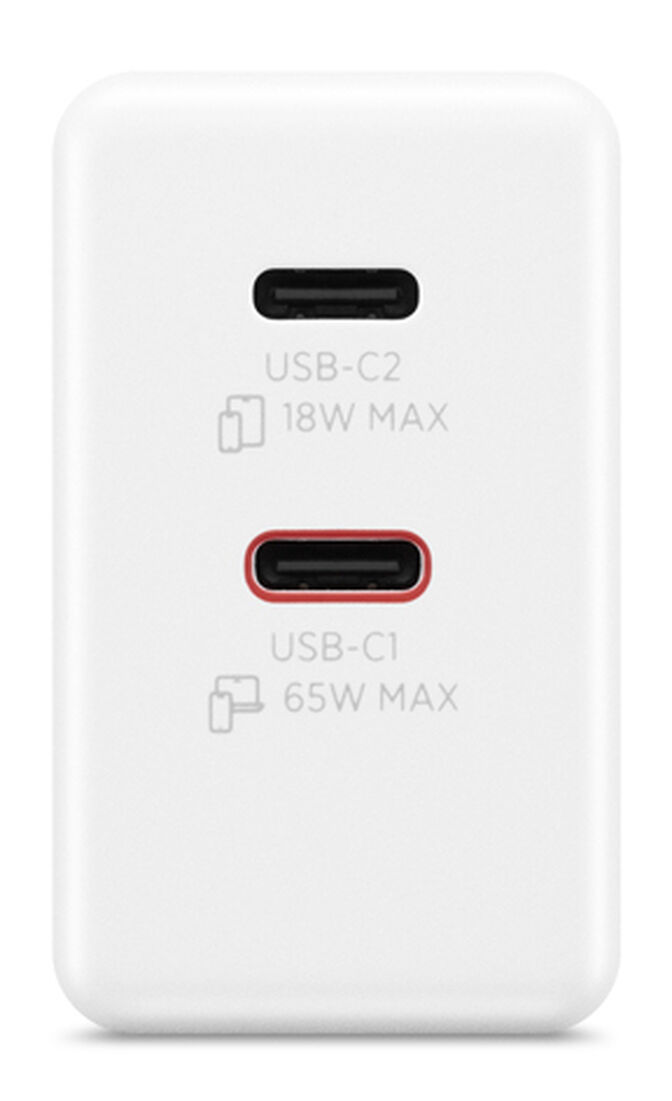 Caregador Lenovo de Parede USB-C 65W Dual GaN Branco + Cabo USB-C 1.5m image number 3