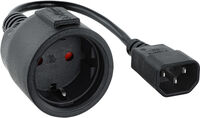 Cable Adaptador de Alimentación Nanocable C14 p/ Schuko 0.25 M Negro
