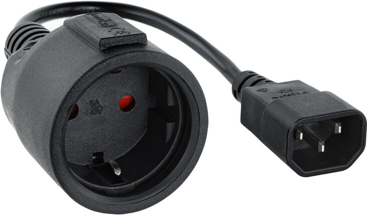 Cable Adaptador de Alimentación Nanocable C14 p/ Schuko 0.25 M Negro image number 0