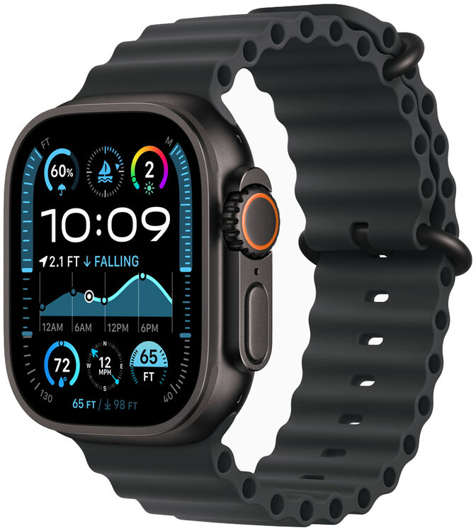 Smartwatch Apple Watch Ultra 2 GPS + Cellular 49mm Tit&acirc;nio Negro c/ Correa Ocean Band Negra image number 1
