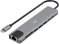 HUB USB-C Ewent EW1146 8-Port Gris