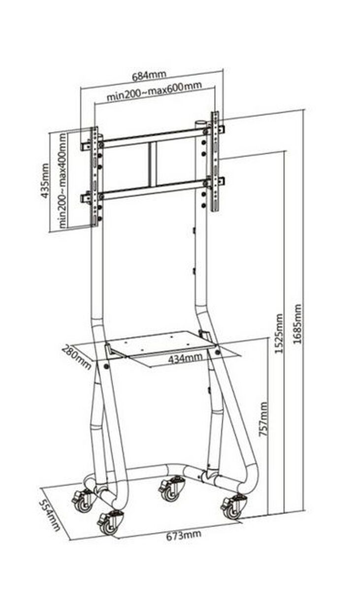Soporte Móvel Equip para TV 37" a 80" Máx. 80kg image number 6