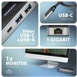 Multiport-Hub AXAGON HMC-6GLN 2x USB-A 5Gbps, 1x USB-C 5Gbps, 4K/60Hz HDMI, RJ-45, USB 3.2 Gen 1 hub, PD 100W, 20cm USB-C cable image number null