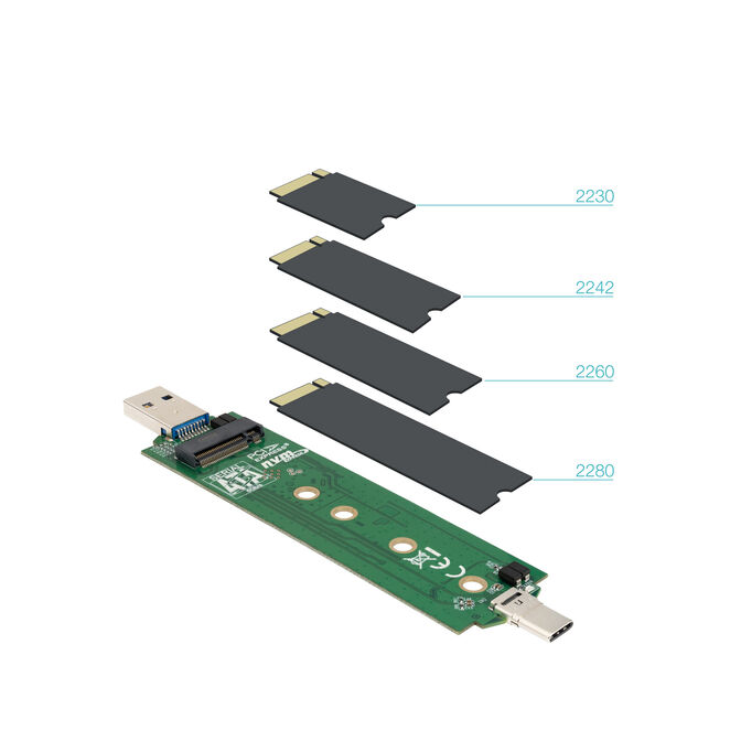 Caja SSD Tooq TQE-2240B M.2 NGFF/NVMe USB3.2 Gen 2 USB-C+USB-A image number 3