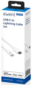 Cable Ewent USB/C para Lightning 2 M Blanco image number null