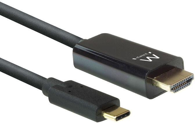 Cable Conversor Ewent USB-C Macho para HDMI Macho 2 M Negro image number 0