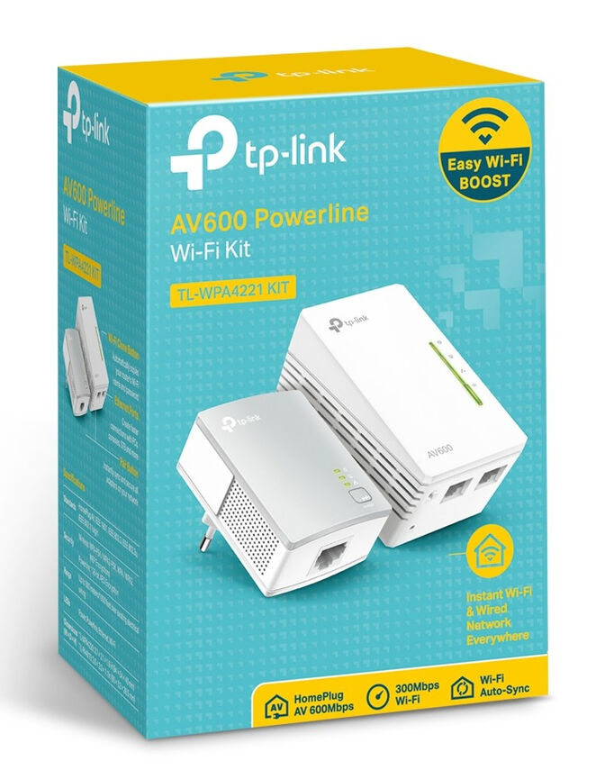 Powerline TP-Link TL-WPA4221 KIT AV600 Homeplug AV Fast Ethernet Wi-Fi 300Mbps image number 3