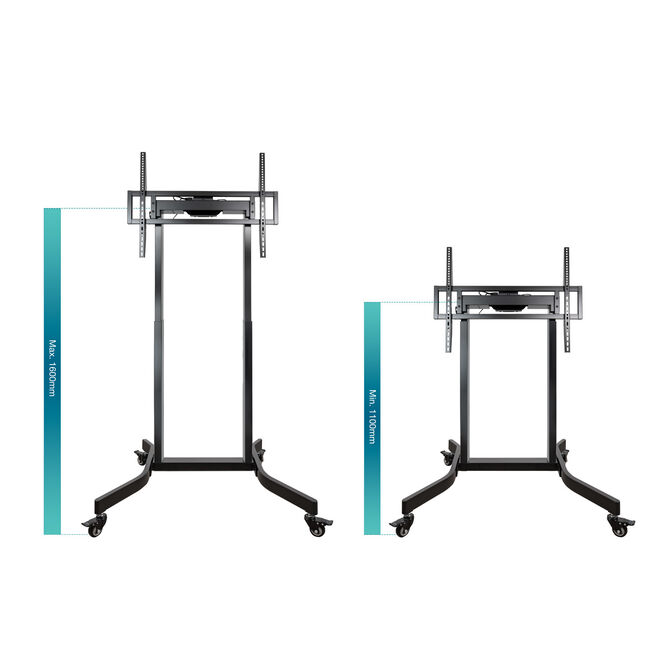 Soporte M&oacute;vil Tooq LUX con Ajuste El&eacute;ctrico de Altura 55" a 100" M&aacute;x. 120Kg Negro image number 2