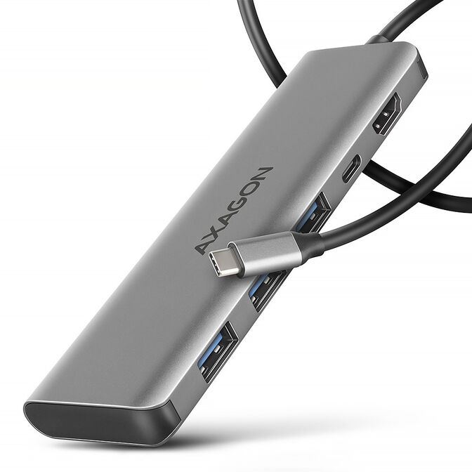 HUB USB-C AXAGON HMC-5H USB-C 3.2 Gen 1 hub, 3x USB-A, 4K HDMI, PD 100W image number 0