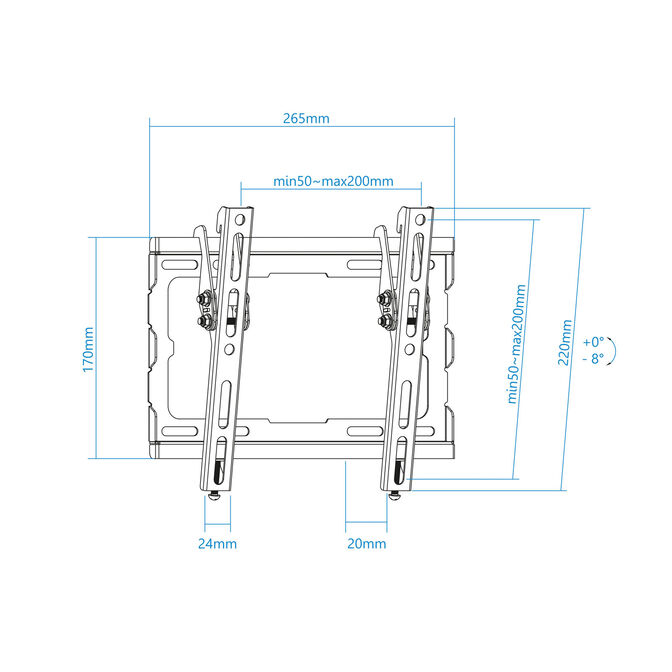 Soporte de Pared Tooq Tilt 23" a 43" Max. 45Kg Negro image number 3
