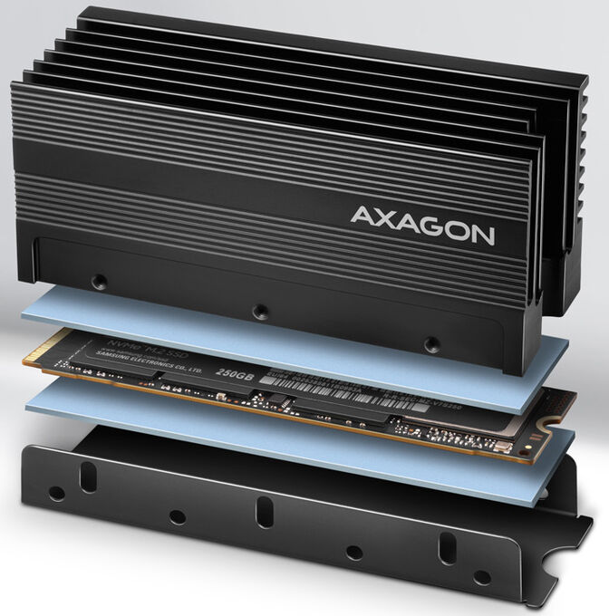 Dissipador de Calor AXAGON CLR-M2XL Passivo SSD M.2/SSD de 80 mm 36 mm image number 1