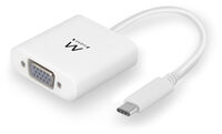 Adaptador Gigabit Ewent USB-C Macho para VGA 1080p Blanco