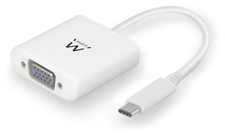 Adaptador Gigabit Ewent USB-C Macho para VGA 1080p Blanco image number 0