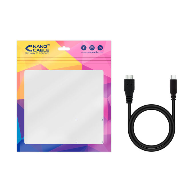 Cable USB 3.0 Nanocable USB-C/M-Micro USB-B/M 1 M Negro image number 3
