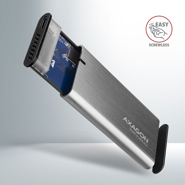 Caja Externa AXAGON EEM2-SG2 RAW BOX para SSDs M.2 USB-C 3.2 Gen 2 Silver image number 2