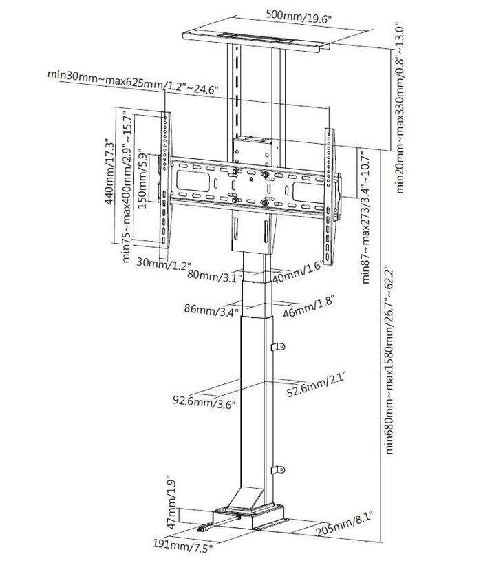 Soporte de Chão Equip para TV 37" a 65" Motorizado c/Comando Máx. 50kg image number 4