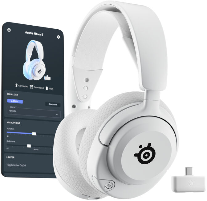 Auriculares SteelSeries Arctis Nova 5 Wireless/Bluetooth Blanco image number 0