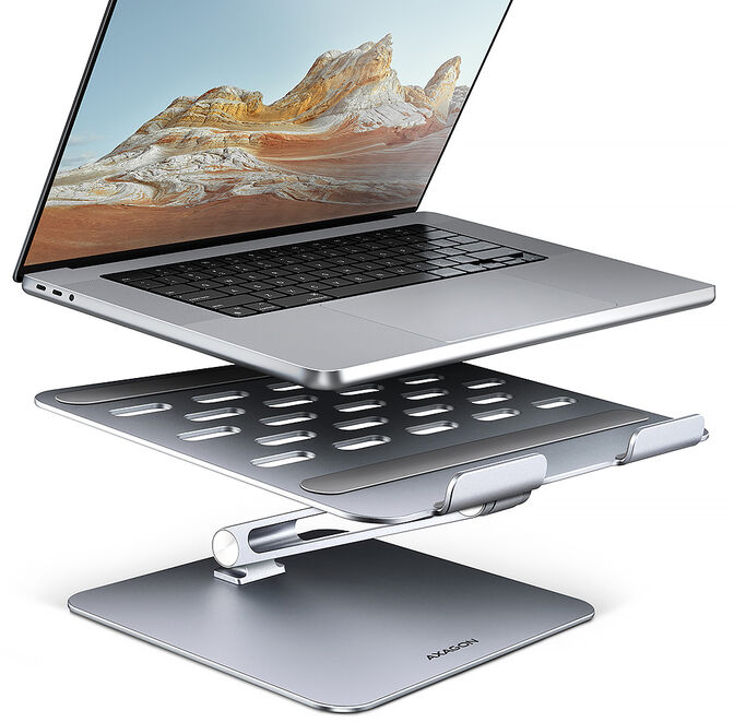 Soporte Elevat&oacute;rio AXAGON STND-LQ para Port&aacute;tiles Ajustable Aluminio image number 0