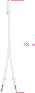 Cable de Divis&atilde;o Audio NanoCable Jack 3,5/F 3 PINOS - 2x Jack 3,5/M 4 PINOS 20 CM Blanco image number null