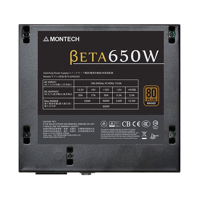 Fuente Montech Beta 650W 80 PLUS Bronze image number 5