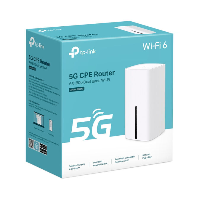 Router TP-Link Archer NX210 5G EasyMesh AX1800 Dual-Band Wi-Fi 6 (802.11ax) Gigabit Branco image number 3