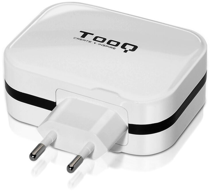 Cargador Tooq 4x USB 5V 6.8A com Controlo AI - Blanco image number 1
