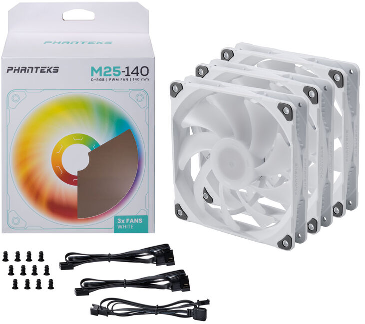 Ventilador Phanteks M25 PWM D-RGB Blanca Pack 3- 140mm image number 7