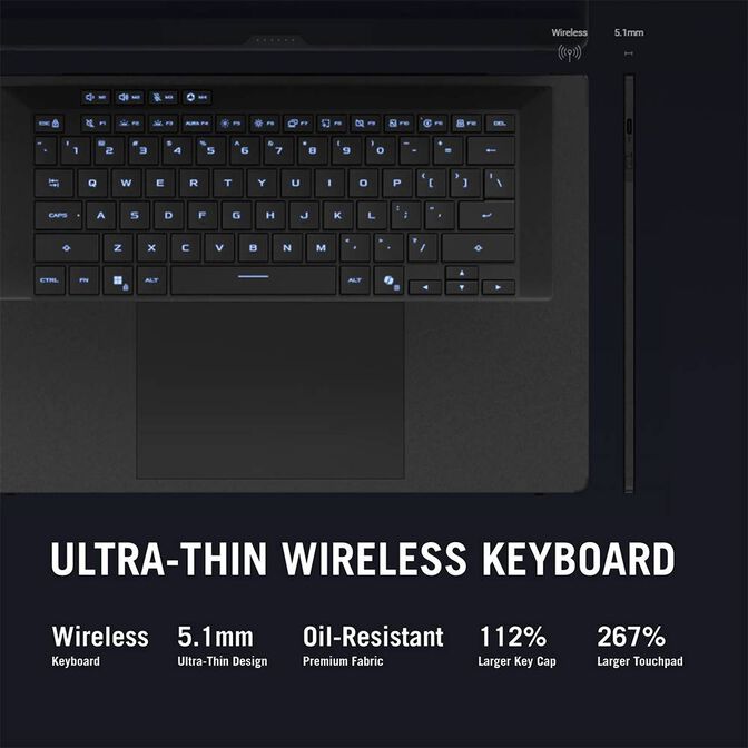 ASUS ROG Zephyrus Duo GX651AX-U94B59PB1 Intel Core Ultra 9 386H H&iacute;brido (2-en-1) 40,6 cm (16") Pantalla t&aacute;ctil 3K 64 GB LPDDR5x-SDRAM 2 TB SSD NVIDIA GeForce RTX 5070 Ti Wi-Fi 7 (802.11be) Windows 11 Home Portugu&eacute;s Gris image number 5