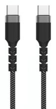 Cable USB-C Ewent EC1098 Fabric PD100W 20Gbps 4K/120Hz 2m Negro/Blanco image number null