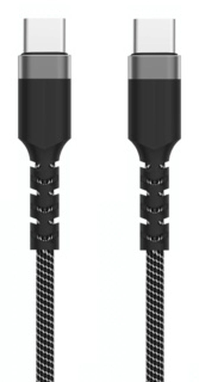 Cable USB-C Ewent EC1098 Fabric PD100W 20Gbps 4K/120Hz 2m Negro/Blanco image number 0