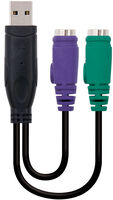 Cable Conversor NanoCable PS/2 a USB 2xPS/2/F-A/M 15 CM Negro image number null