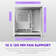 Torre ATX NZXT H6 RGB+ Blanca Cristal Templado image number null