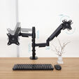 Soporte de Escritorio Tooq Doble Inclinable y Giratorio 17" a 32" Negro image number null